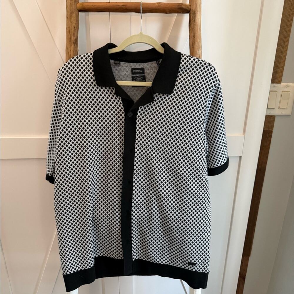 Buffalo David Bitton Black and Gray Knitwear button down sweater XL
